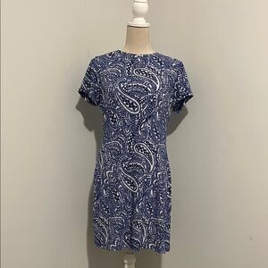 Tommy Hilfiger Navy and White Paisley Mini Dress